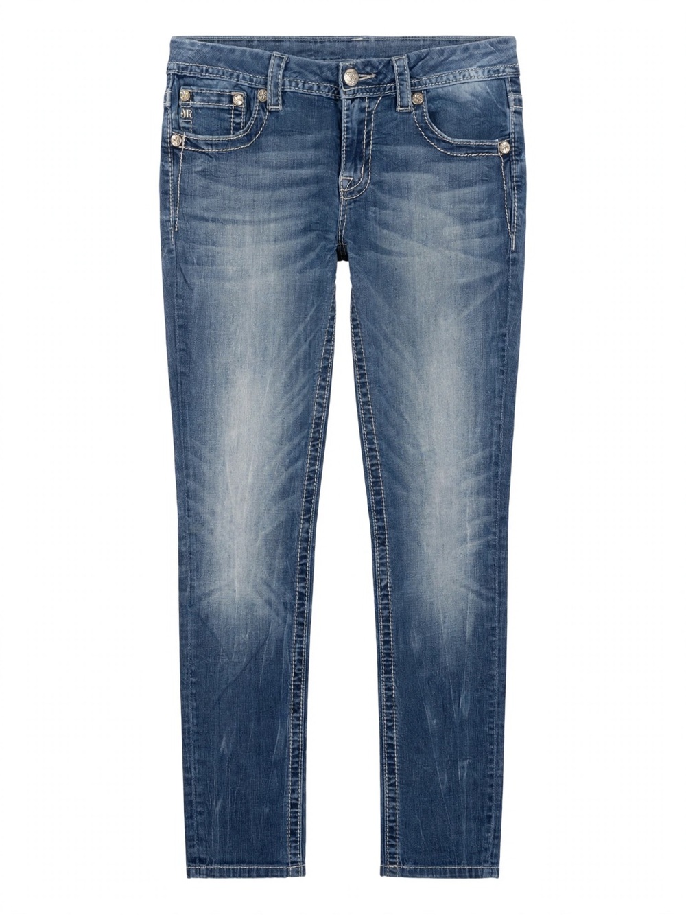 Miss Me Women's Signature Skinny Jeans Blue Denim, Slim Fit, Embellished Size 30